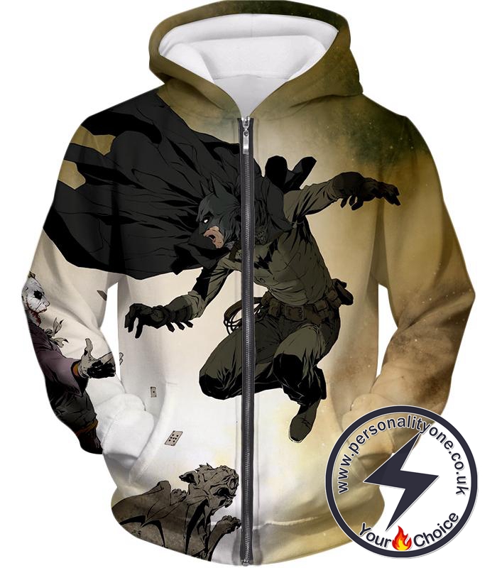 Batman Vs The Joker Cool Action Animated Zip Up Hoodie